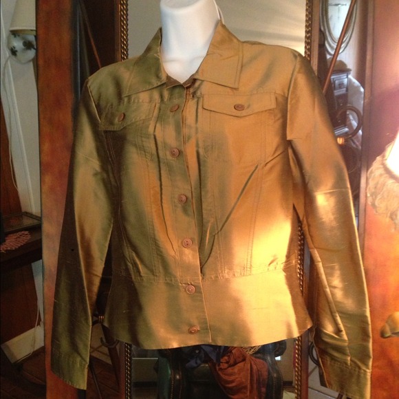 Gold Silk Jacket.     HOST PICK  11-15-14 - Picture 2 of 4