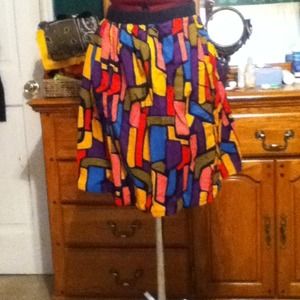 Colorful skirt with black waist band