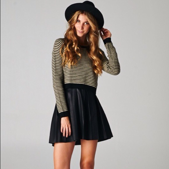 Faux leather skirt