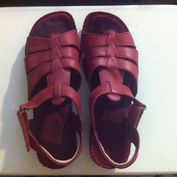 ✨RESERVED✨ Leather red sandals