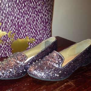 Gray Sparkly Flats
