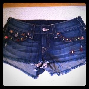 ⛔SOLD⛔Beaded True Religion Shorts