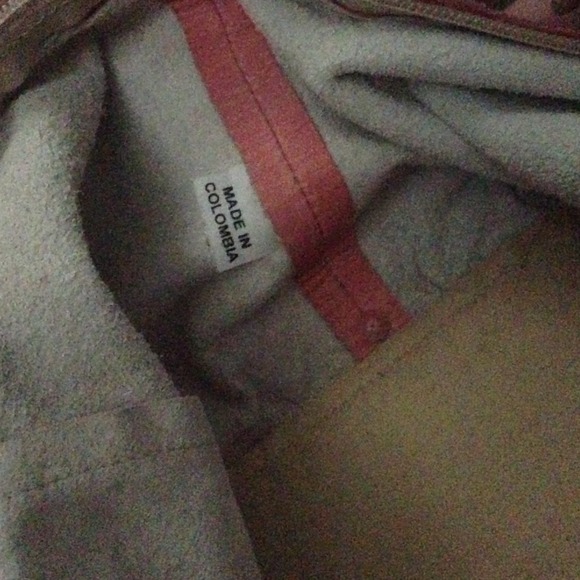 Pink Genuine Leather tote - Picture 3 of 4