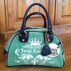 Authentic Green Velour Juicy Bowler Bag