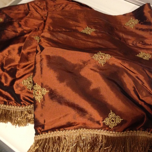 Sold! 2 beautiful chocolate and gold valences,
