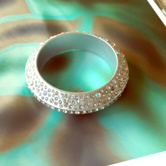 Rhinestone and silver bracelet