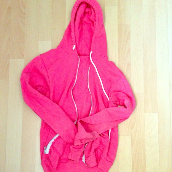 Salmon colored American apparel hoodie
