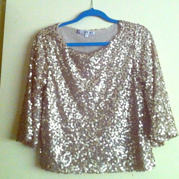 Jennifer Lopez (Kohl's) Gold Sequin Blouse