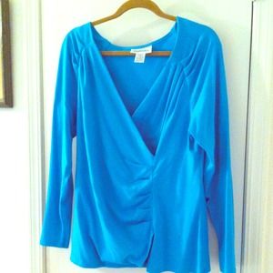 Cute Turquoise  Cotton Blend Top