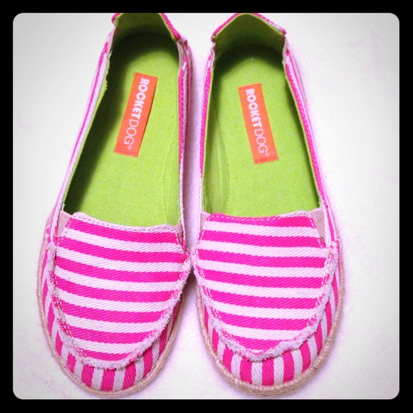 Rocketdog hot pink stripe shoes