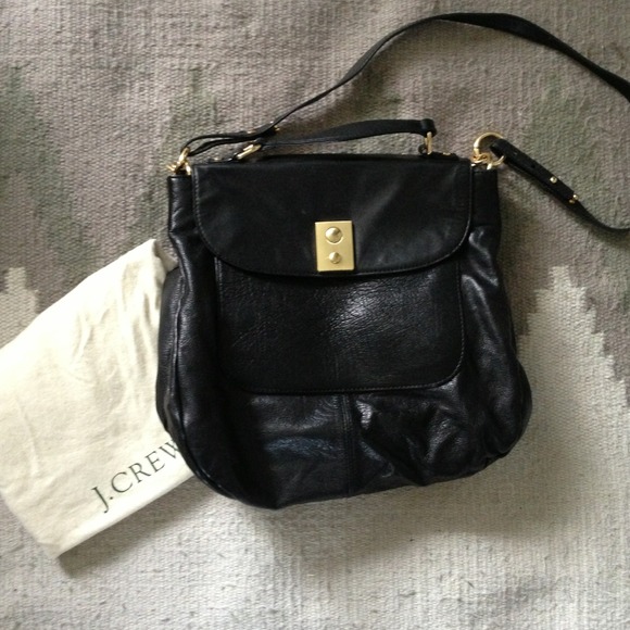 REDUCED J CREW black leather purse
