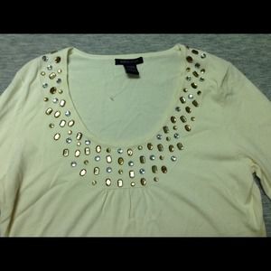 ⚡️Reduced⚡️NWOT Embellished Top