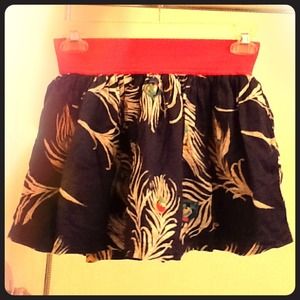 Navy peacock hollister skirt