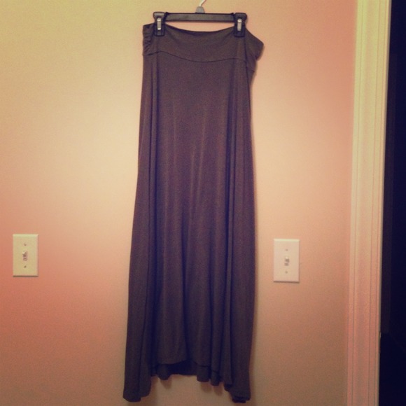 Army green maxi skirt