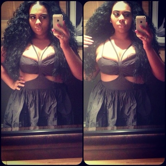 Swishy cutout skater skirt