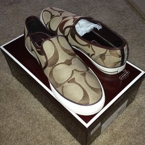Men's coach slip on shoes.