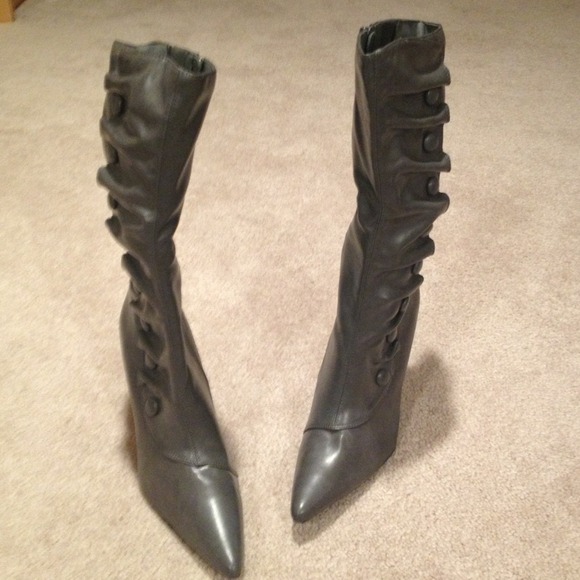 Sexy Grey Stiletto Boots