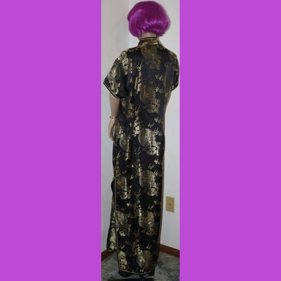 **HOST PICK** Asian Pattern Black & Gold Dress - Picture 2 of 4