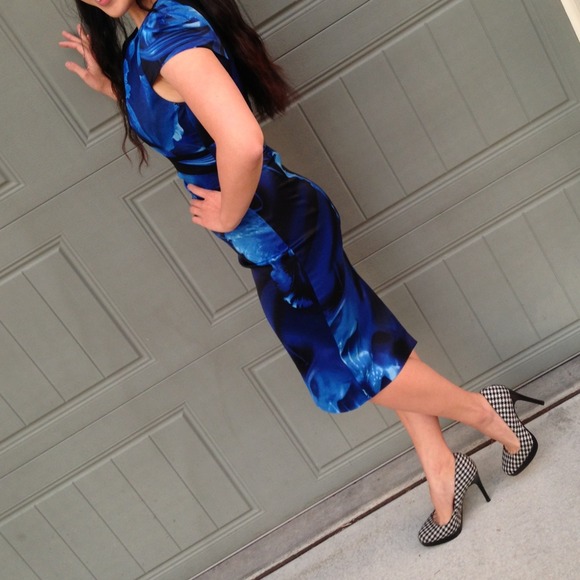Blue Abstract Karen Millen Cocktail Dress - Picture 2 of 3