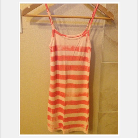 Michael Stars peach&coral striped tank