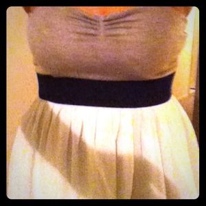 Mint & gray chiffon sweetheart dress