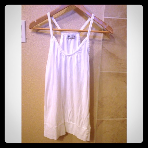 Michael Stars white racer back banded waist tank