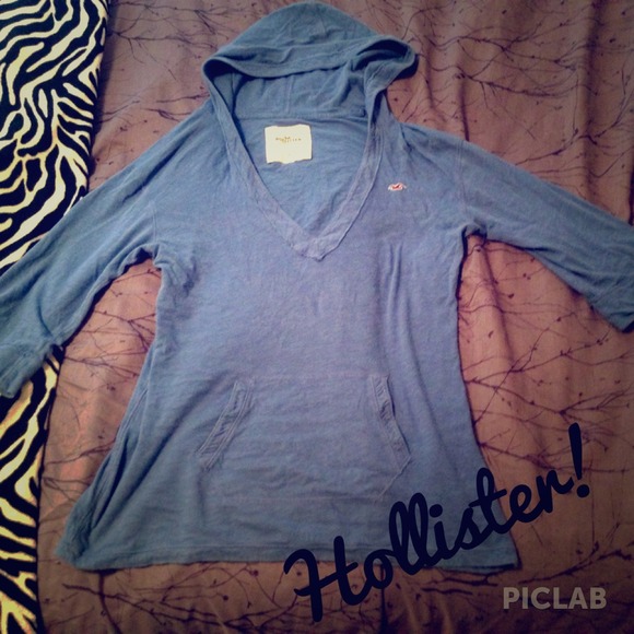 Hollister light blue top with hood!