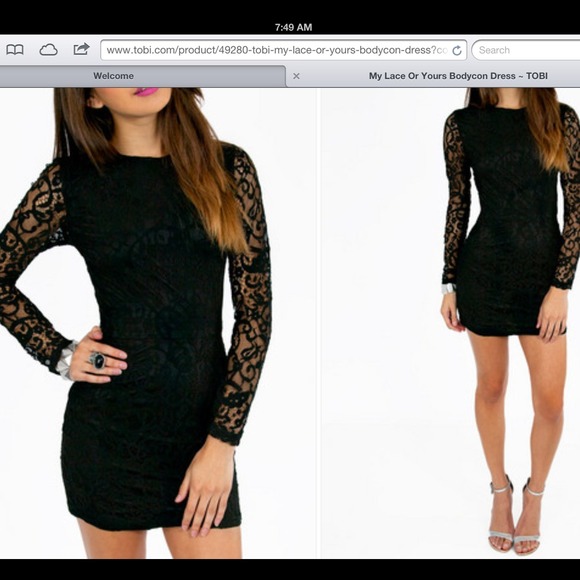 Gorgeous black lace bodycon backless dress