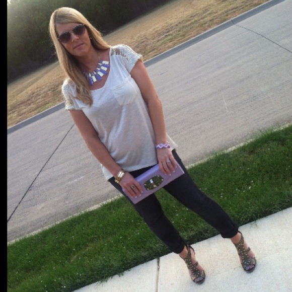 Charming Charlie Clutches & Wallets - Great lilac clutch with silver closure New