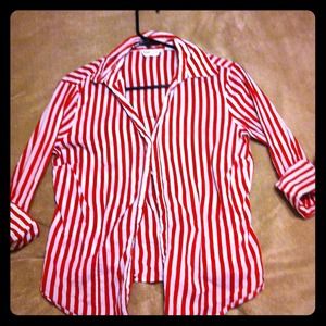Super cute red/white striped top