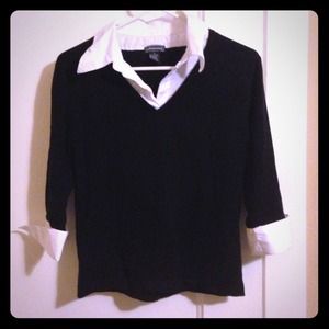 Black built in collard shirt