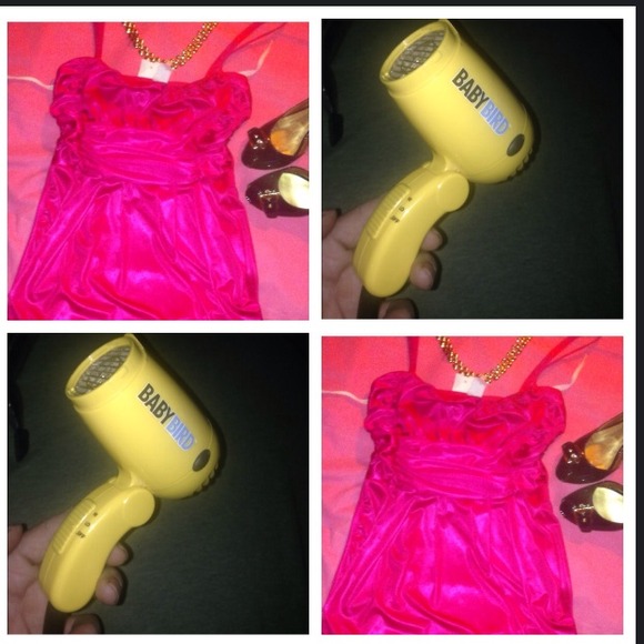 Dresses & Skirts - Bright pink satin dress n mini blow dryer