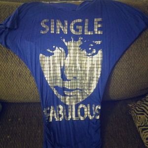 A purple and silver single and fabulous dress.