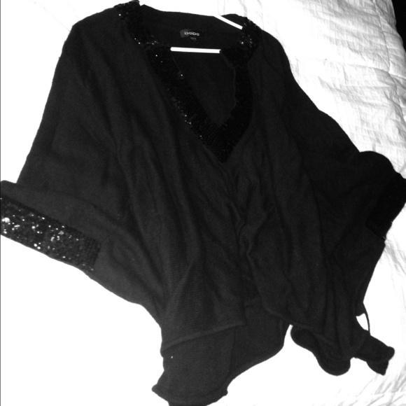 BEBE black sequined poncho