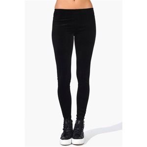 Black Velvet Leggings