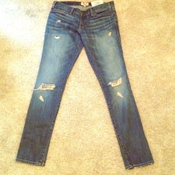 Current/Elliott skinny distressed jeans