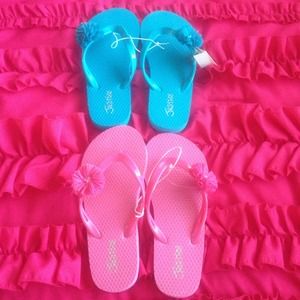 Justice girls 13/1 flip flops brand new