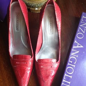 Enzo Angiolini Red Snake Pumps