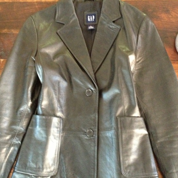 GAP leather blazer.