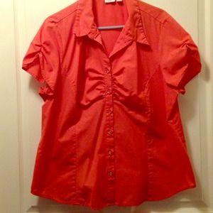 💎 Sparkly orange top with clear buttons! 💖