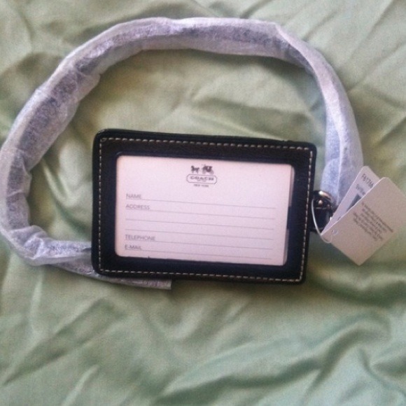 Coach signature lanyard ID