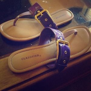 Purple Buckle Flip Flops