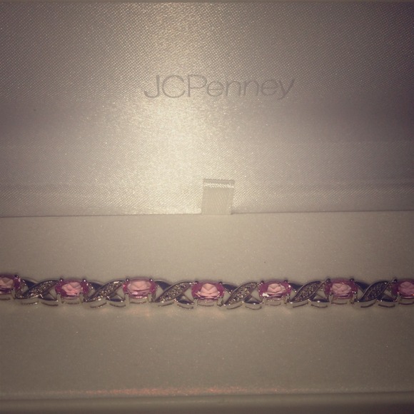 Sterling silver Pink Gemstone Bracelet