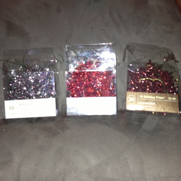 Sparkly snowflake ornaments