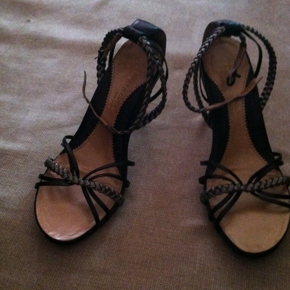 Black leather heels