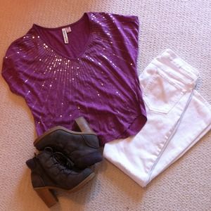 Purple sequin top