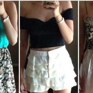 Black off the shoulder crop top