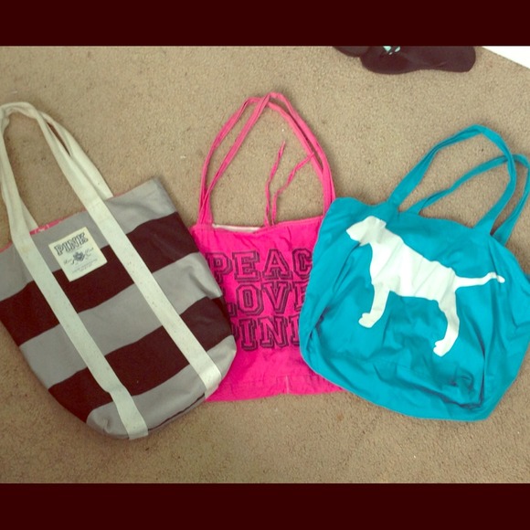 PINK Victoria's Secret Handbags - BUNDLE 3 Victoria's Secret Pink Tote Bags
