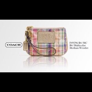 Authentic Coach-daisy madras medium wristlet