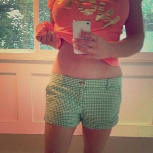 Abercrombie & Fitch Green Gingam Shorts